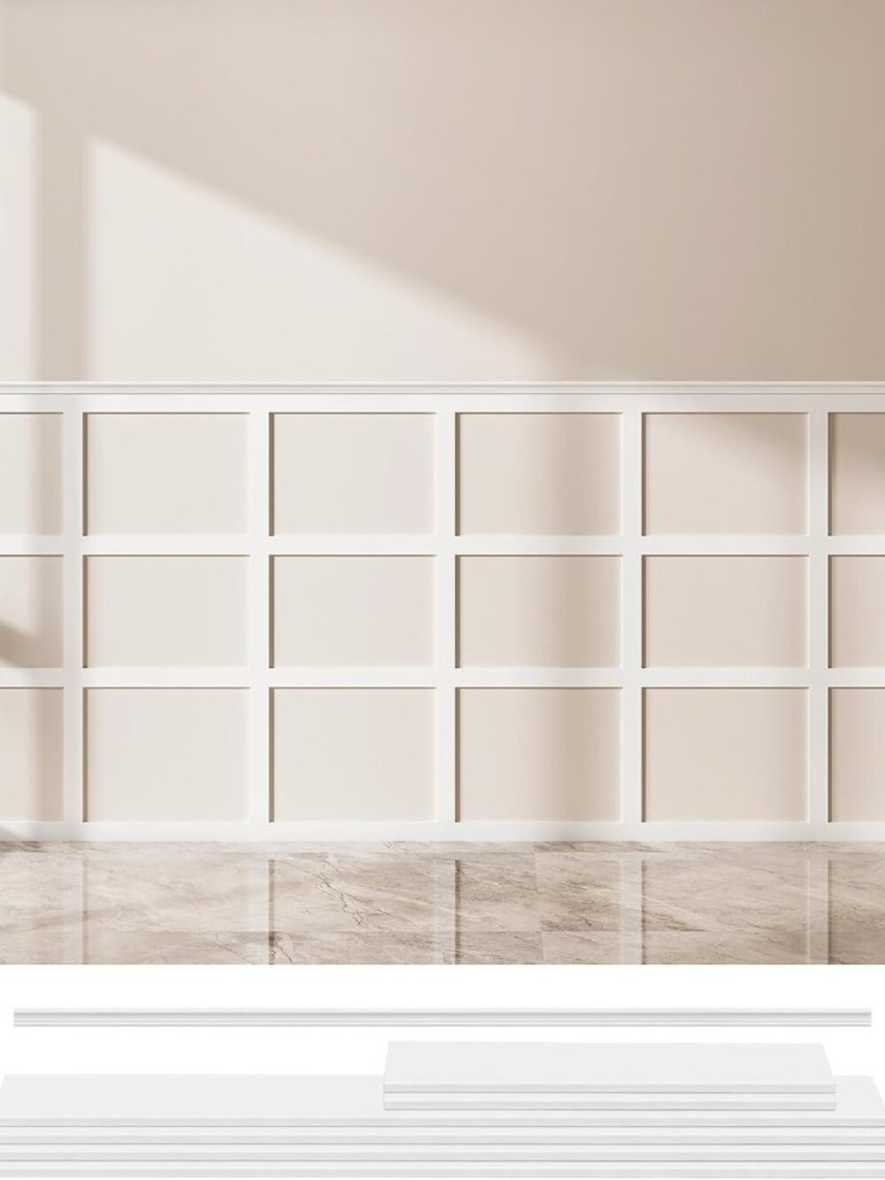 Art3d Precut Board & Batten Wainscoting Kit 10FT – Paintable Molding Trim White